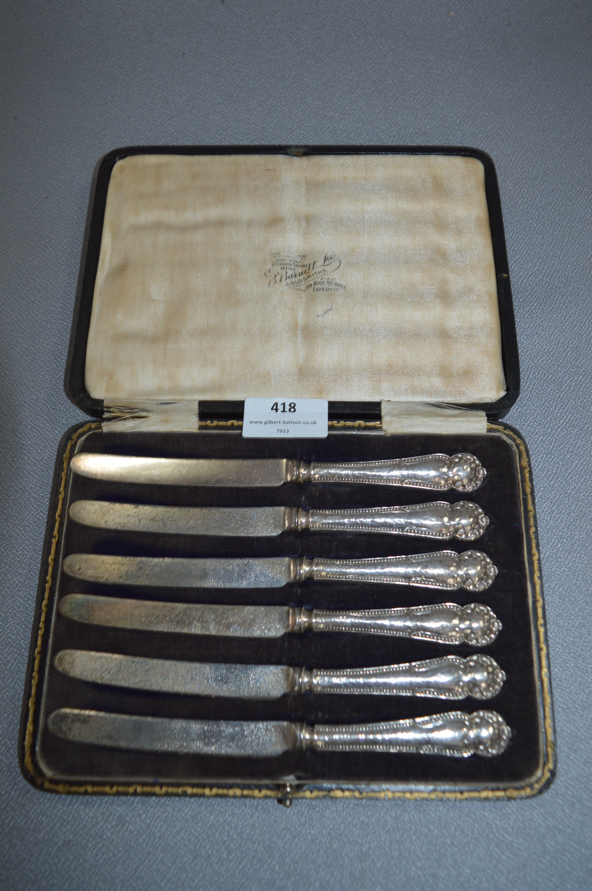 Cased Silver Handled Cake Knife Set - Sheffield 1933