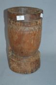 African Carved Wood Mortar