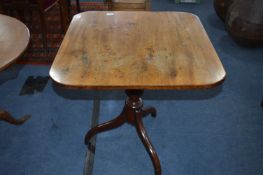 Mahogany Square Topped Pedestal Tip Table