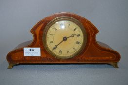 Edwardian Mahogany Inlaid Mantel Clock