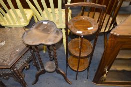 Oak Cake Stand, Plant Stand and an Occasional Table