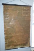 Wall Mounted Cotton Back Map - London and North Eastern Railways