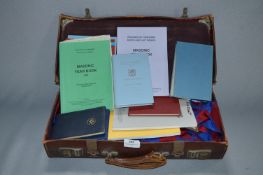 Leather Case of Masonic Regalia, Sashes and Books