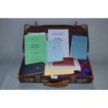 Leather Case of Masonic Regalia, Sashes and Books