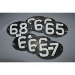 Seven Metal Number Marker Plates