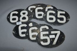 Seven Metal Number Marker Plates