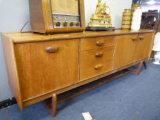 1970's Teak Sideboard with Three Drawer and Doors