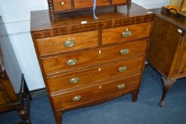 Georgian Mahogany Inlaid Two over Three Chest of Drawers