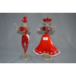 Pair of Murano Glass Figurines - Dancers