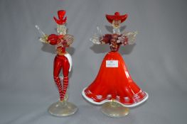 Pair of Murano Glass Figurines - Dancers