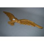 Gold Painted Cast Metal Wall Mounted Eagle