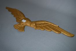 Gold Painted Cast Metal Wall Mounted Eagle