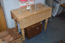 Pine Drop Leaf Kitchen Table with Single Drawer
