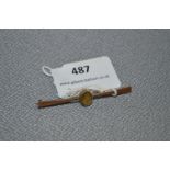 9cT Gold Tie Pin with Yellow Stone
