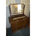 Solid Oak Two over Two Drawer Dressing Chest