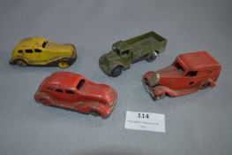 Two Japanese Tin Plate Cars,Triang Car and a Dinky