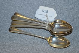 Set of Five Hallmarked Silver Teaspoons - Sheffield 1921 approx 78g