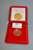 Cased Proof Half Sovereign - 1980 Approx 4g