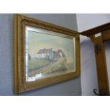 Gilt Framed Oil Painting - Coastal Scene