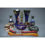 Pair of Rubens Ware Pomegranate Vases, Army Medics Corps Belt, etc...