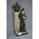 Pottery Table Lamp - Monk Reading Bible