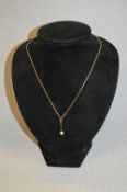 9cT Gold Necklace and Pendant - Approx 2.3g