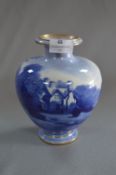 Doulton Burslem Blue & White Vase - York Cottage