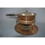 Embossed Copper Spirit Burner Pan with Stand and Tray