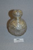 Embossed Hallmarked Silver & Glass Scent Bottle - Birmingham 1909