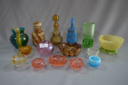 Collection of Coloured Glassware, Vases, Dishes an