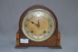 Walker & Hall Oak Cased Mantel Clock