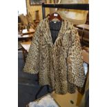 Ladies Ocelot Fur 3/4 Length Coat