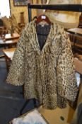 Ladies Ocelot Fur 3/4 Length Coat