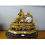 French Gilt Decorated Mantel Clock by Maw & Son Doncaster