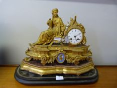 French Gilt Decorated Mantel Clock by Maw & Son Doncaster