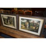 Pair of Oak Framed WWI Prints - The Warriors Return and Britain, Home & Beauty