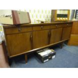 Dark Teak Sideboard with Four Drawer and Doors