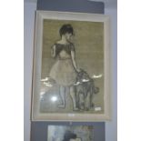 Framed Picasso Print - Girl with Dog