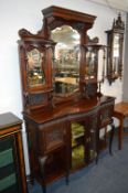 Victorian Mahogany Empire Cabinet with Mirrored Back