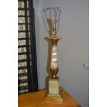 Tall Onyx & Brass Table Lamp