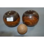 Pair of Wood Bowling Balls