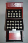 Danbury Mint "Last of the Sixpences" Coin Collection in Collectors Cabinet