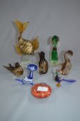 Seven Murano Glass Figures and Paperweights