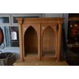 Pine Bookcase with Gothic Style Doors