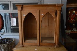 Pine Bookcase with Gothic Style Doors