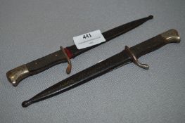 Two WWI Bayonet Letter Openers