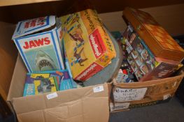 Two Boxes of Vintage Children's Toys; Superman Bag