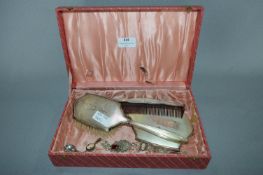 Cased Silver Backed Brush, Mirror & Comb Set - Birmingham 1939