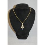 9cT Gold Victorian Necklace and Pendant - 5.7g gross