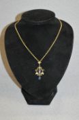 9cT Gold Victorian Necklace and Pendant - 5.7g gross